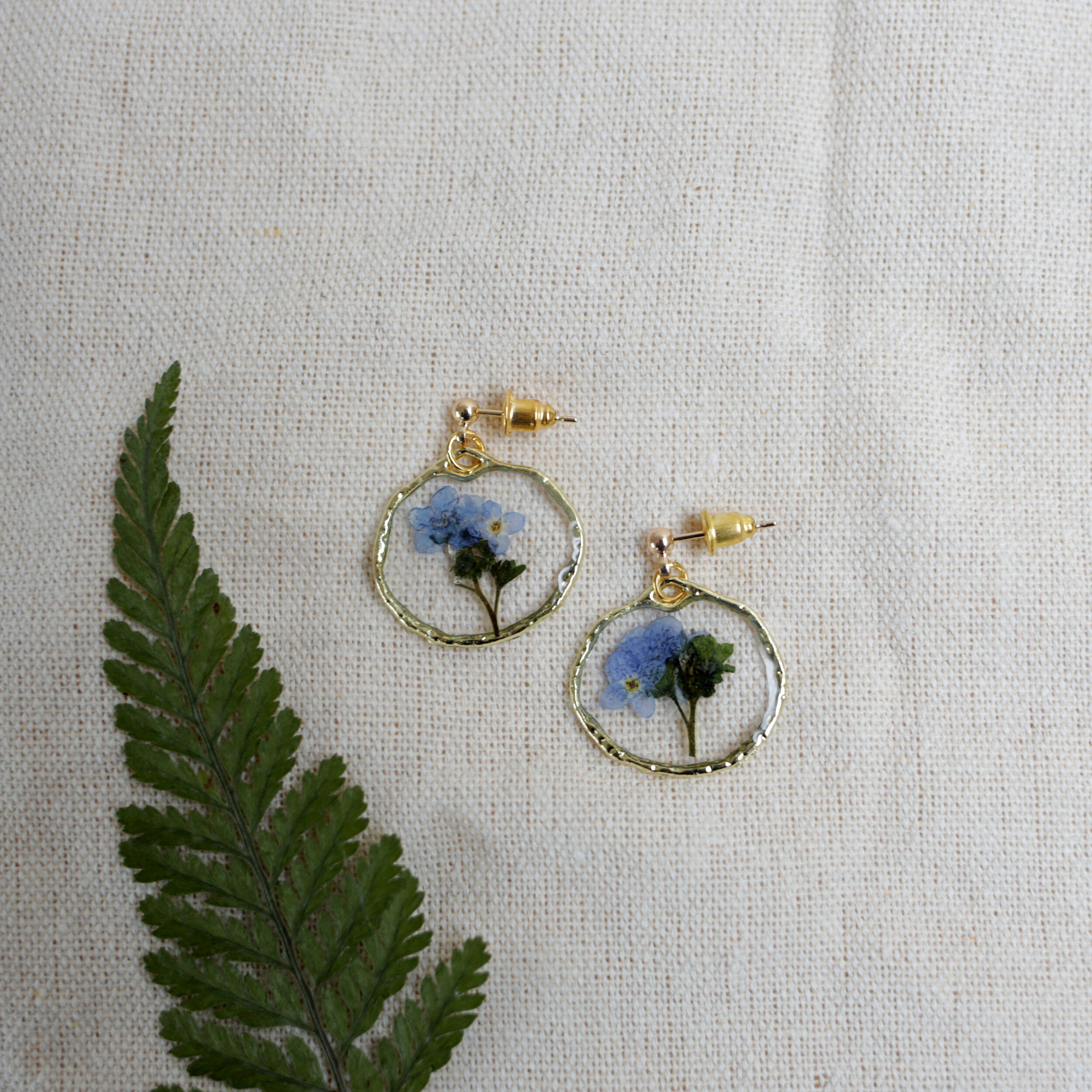 Forget me not store flower earrings